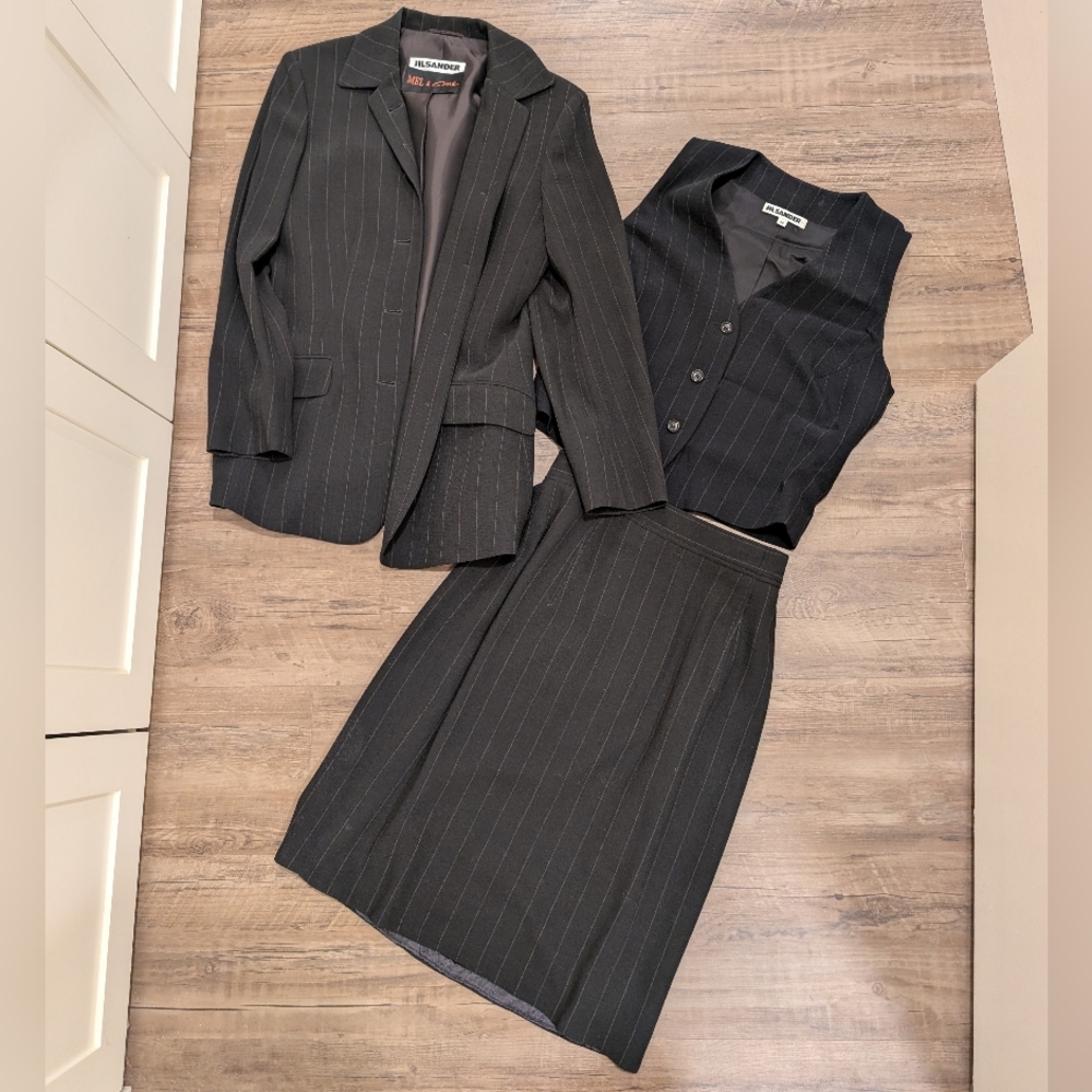 Jil Sander 3 Piece Pinstripe Suit
